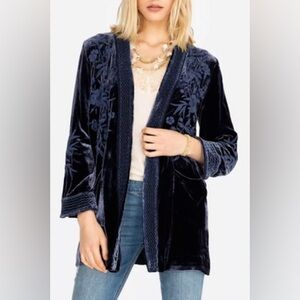 Time for Me- Navy Embroidered Cardigan - Size Large